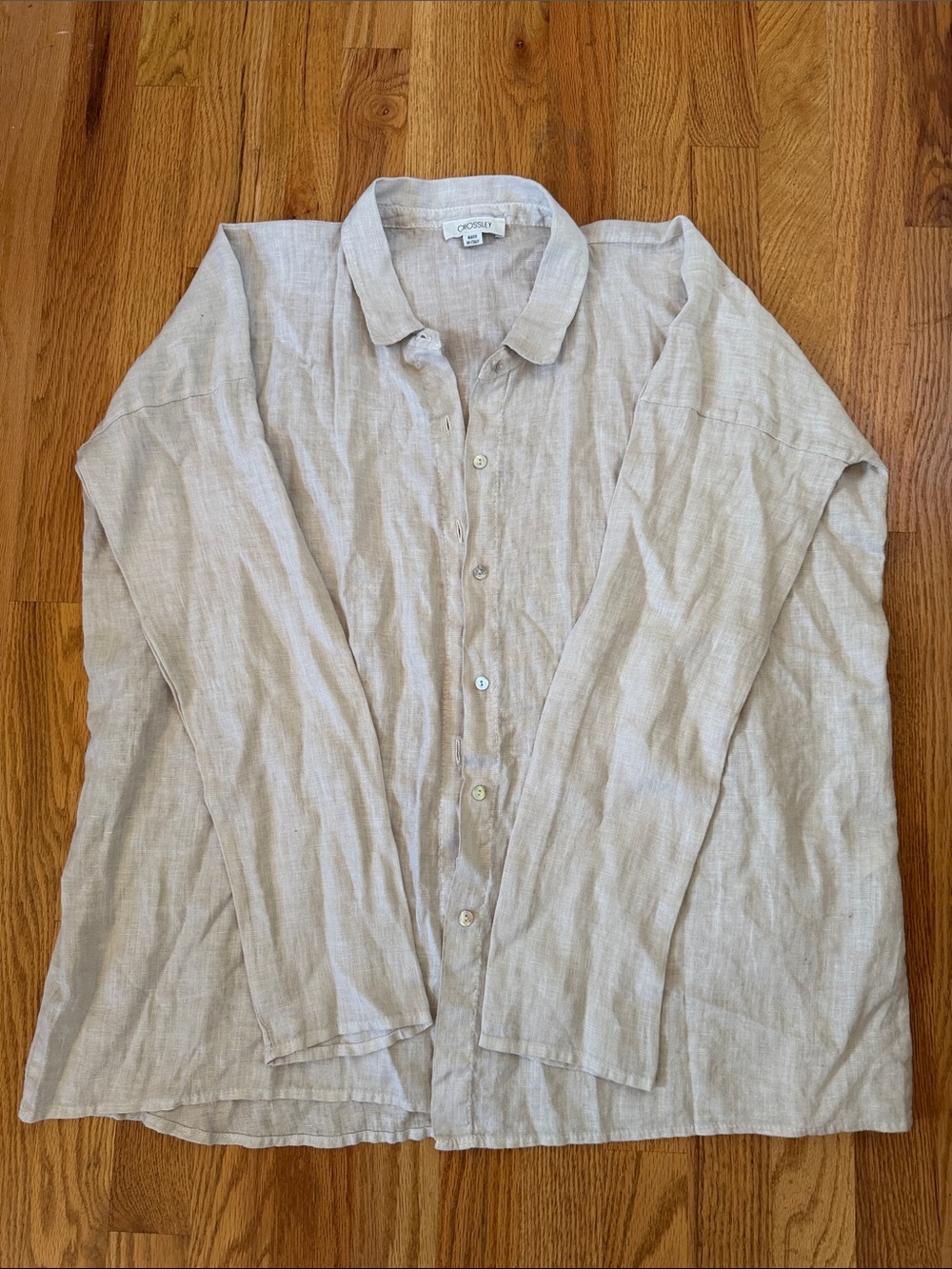 Relaxed Crossley super lightweight 100% Linen Button-Down Shirt — Natural Italy